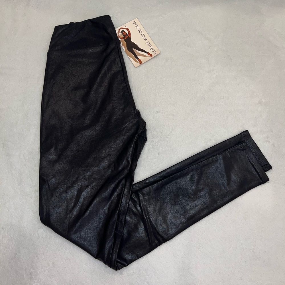 NEW Naked Wardrobe Faux Leather High Waisted Leggings